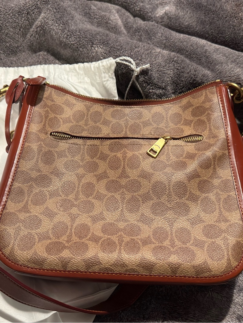 Coach Signature Canvas Crossbody in Tan and Saddle Brown - Picture 7 of 7